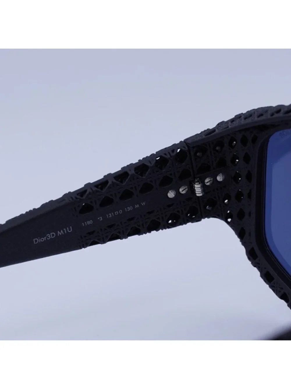 Dior DIOR3D M1U 11B0 Sunglasses Matte Black Shield Frame, Blue Lenses